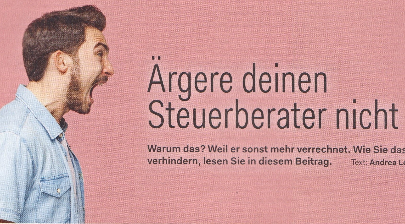 Ärgere deinen Steuerberater nicht